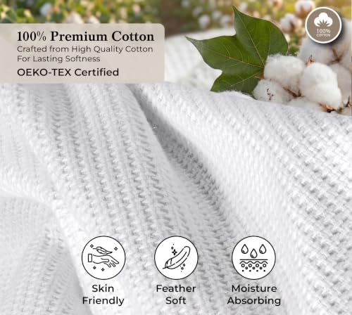 ROYALE LINENS Cotton Waffle Blanket - Breathable and Soft, Lightweight