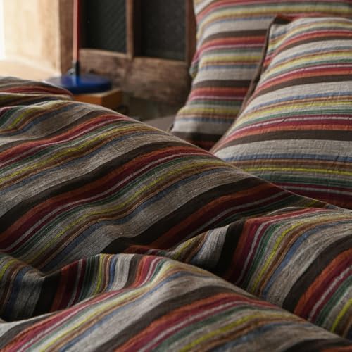 Striped Duvet Cover King Vintage Brown Comforter Cover King Size
