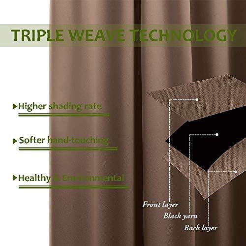 Back Tab and Rod Pocket Blackout Curtains for Bedroom - Thermal