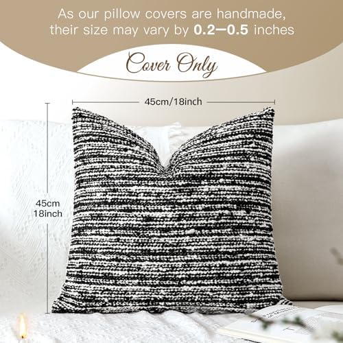 Artscope Throw Pillow Cover 18x18 Inch Set of 2 Super Thick Pillow