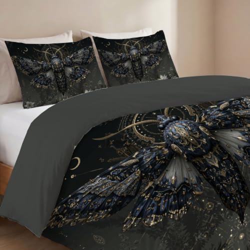 Dark Gray Mysterious Luxury Animals Duvet Cover Set For Women Girls