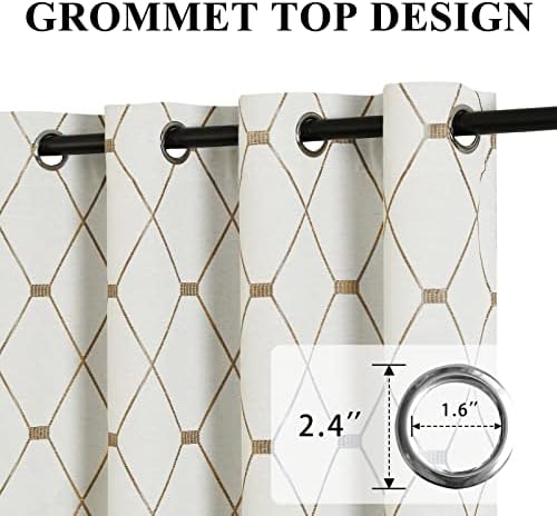 Joywell Cream Linen Textured Curtains 84 inches Long for Living Room