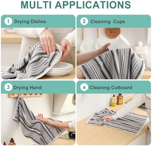 SALAS Premium Cotton Kitchen Dish Towels for Drying Dishes,Large Long