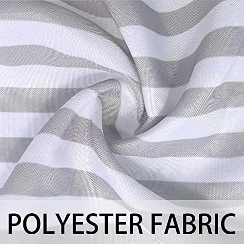 bufftieo Gray Striped Tassel Shower Curtain 72" x 72" Boho Farmhouse