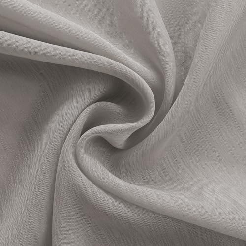Mrs.Naturall 63 Inch Length Sheer Curtains for Bedroom 2 Panel Set