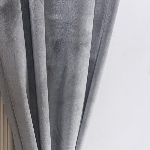 Cherry Home Super Soft Luxury Room Darkening Velvet Silver Gray