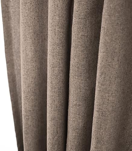 Brown Curtains Kitchen Linen Textured 92 inch Length Living Room