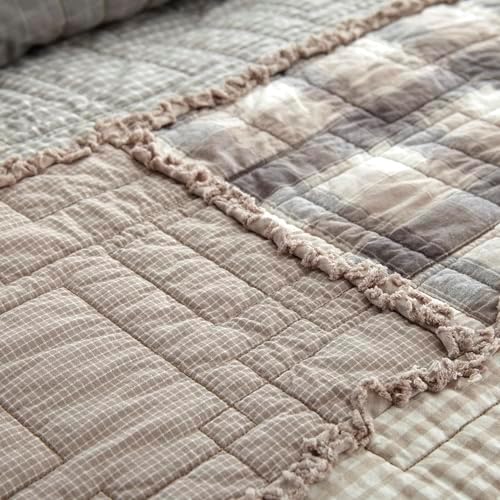 Donna Sharp Smoky Cobblestone Cotton Queen Quilt Set, 90" x 90"