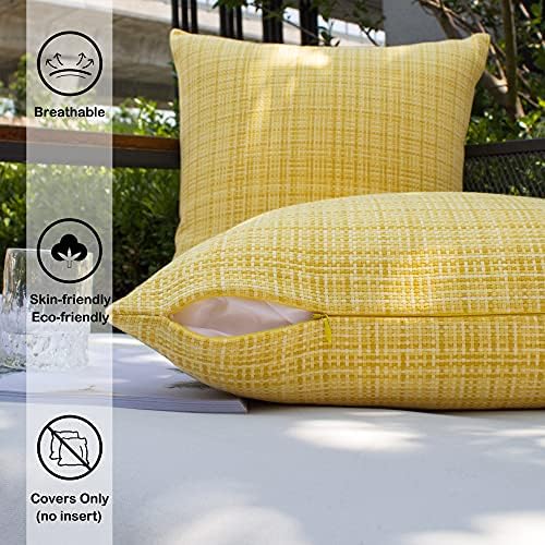 Kevin Textile Outdoor Waterproof 18x18 Inch Pillow Covers 2 Pack