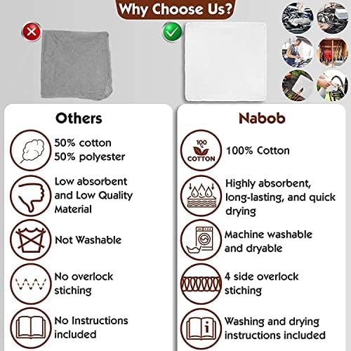 Nabob Wipers Auto Mechanic Shop Towels 500 Pack Bulk Shop Rags 100%