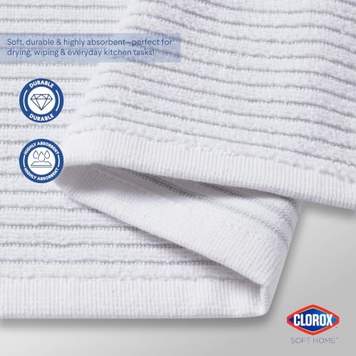 Clorox Kitchen 4 Towel Set - 100% Cotton Quick Dry Soft Absorbent