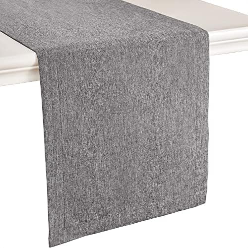 Mebakuk Linen Farmhouse Table Runner Large Burlap Style Soft and