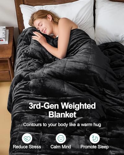 Ultra Soft Sherpa Weighted Blanket for Adults, 60"x80" 25lbs Heavy