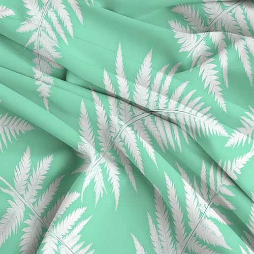 California King Duvet Cover Set Minimalist Fern Leaf Pattern Soft
