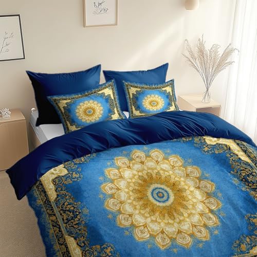 California King Duvet Cover Set Paisley Pattern Soft Microfiber