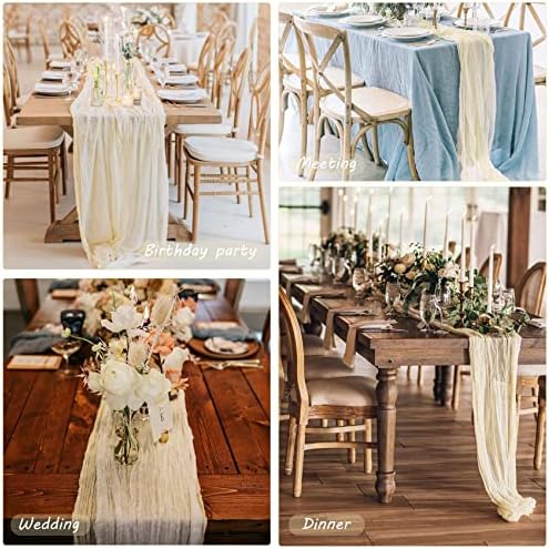12 Pack 10Ft Cheesecloth Table Runner 35x120 Inch Boho Gauze Rustic