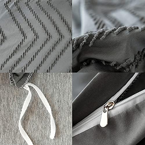 vctops Boho Wave Tufted Duvet Cover Set 3 Pieces Full Size Soft