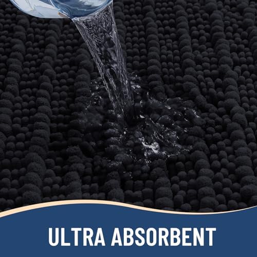 Arotive Chenille Bath Rugs Bundle - 4 Pcs Set: 2 Shaggy Soft Chenille
