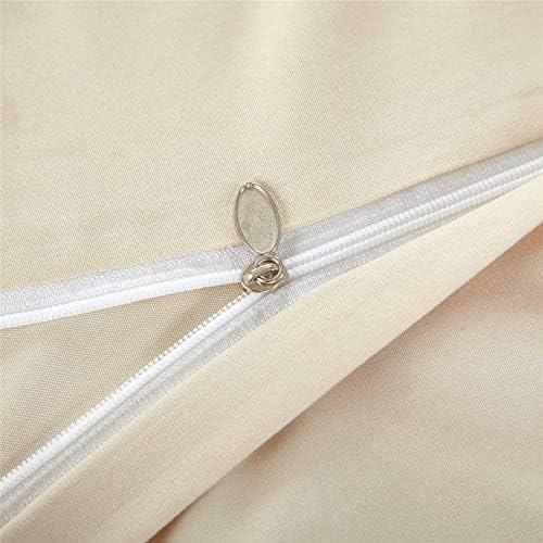 100% Soft Cotton Duvet Cover Set,with Zipper Closure 5 Piece -1 Duvet