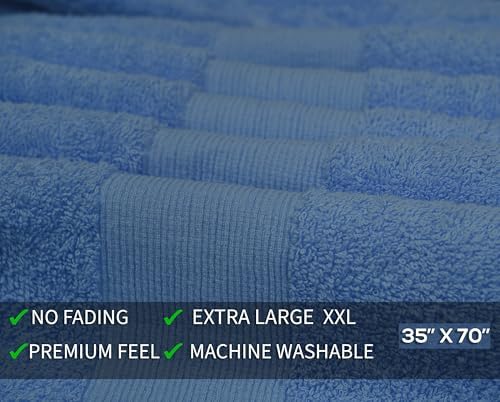 100% Cotton Luxury Bath Sheets - Pack of 2 (35" x 70") | Super Soft