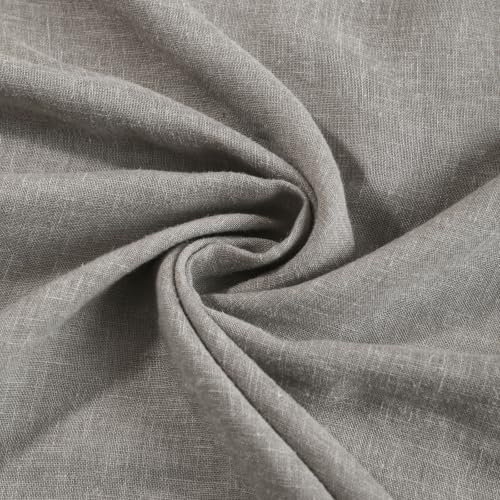 Semi Sheer Back Tab Linen Curtains 84 Inches Long, 2 Panels
