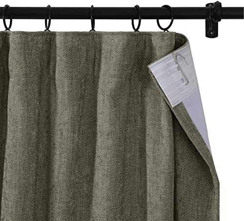 ChadMade Chenille Curtain 96 Inches Long, Room Darkening Curtain Drape