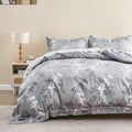 Simple&Opulence 100% Cotton Duvet Cover Set King Size, 3Pcs Grey