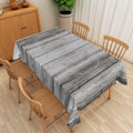 Grey Wood Plank Linen Tablecloth Retro Rustic Gray Wooden Board Grain