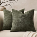 ZeeMart Fine-Textured Throw Pillow Covers Set of 2, 22x22 Inch Olive