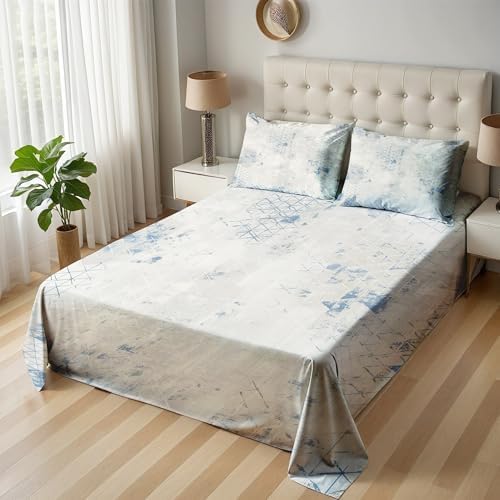 Distressed Modern Bed Sheets, Abstract Geometric Twin XL Sheets