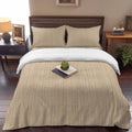 Light Khaki Linen Texture Queen Duvet Cover Set - 4 Pcs Comforter