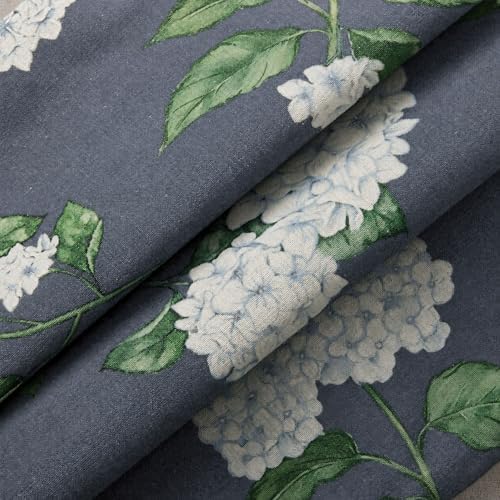 DFXSZ Floral Pillow Covers 20x20 Set of 2 Dark Blue Hydrangea Flower