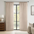 MIULEE Natural Beige Pinch Pleated Linen Curtains 2 Panels 40W x 84L