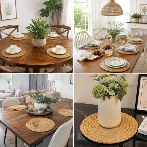 20 Pack Round Woven Placemats, 11.8 Inch Boho Table Mats