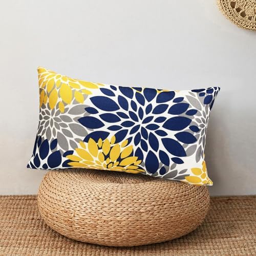 Decorative Throw Pillow Covers Set of 2 Blue Yellow pillow covers