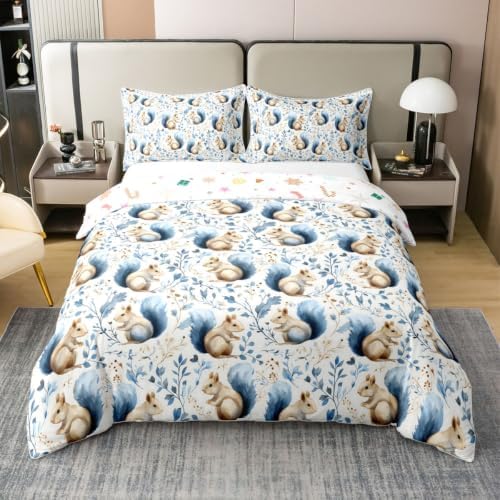 Castle Fairy Watercolor Squirrel Winter 100% Cotton Duvet Cover Set