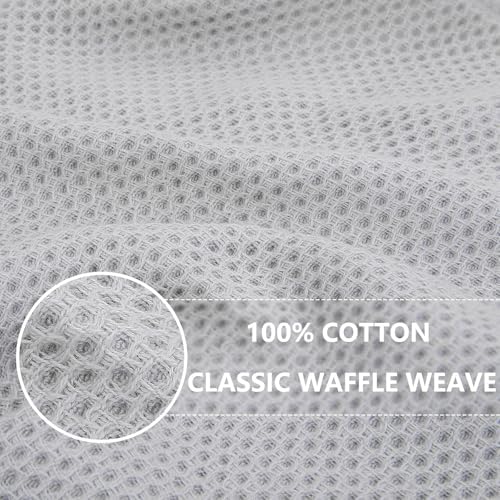 Homaxy 100% Cotton Oversized Waffle Weave Kitchen Towels 4-Pack, Light