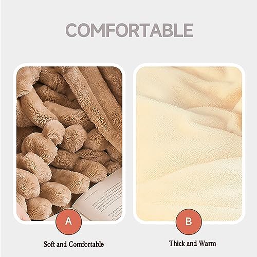 Brown Fleece Throw Blankets, Super Soft Blankets for Women, Cozy