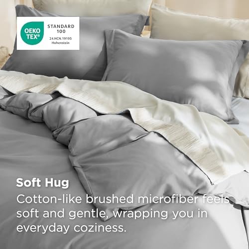 Bedsure Duvet Cover Full Size, Soft Double Brushed Bedding Set, 3Pcs