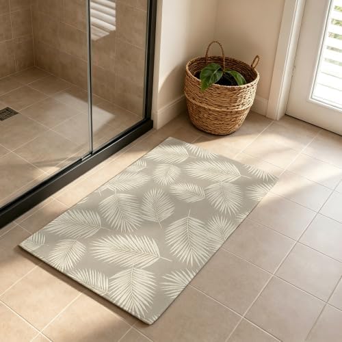 Taupe Palm Leaves Door Mat Indoor Welcome Mats Front Door Mat Outside