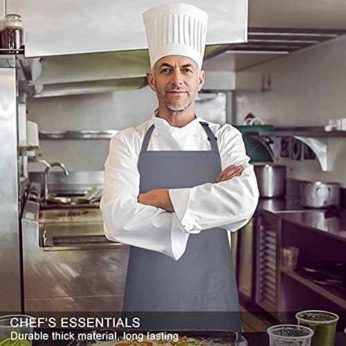 Jubatus 2 Pack 100% Cotton Aprons with 2 Pockets Cooking Chef Kitchen