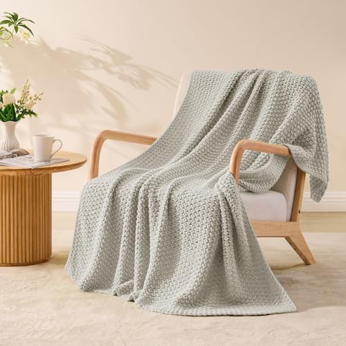 BEDELITE Cozy Chunky Cable Knit Throw Blanket for Couch