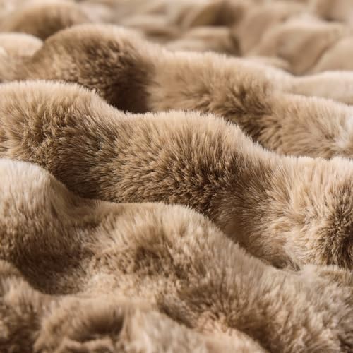 BENVWE Fluffy Faux Fur Throw Blanket for Couch - Soft, Plush, Thick