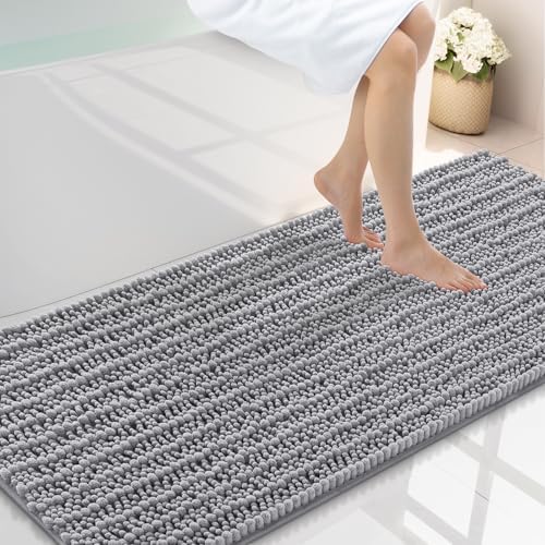 Smiry Bathroom Rugs 59X24, Extra Soft Rubber Backing Chenille Bath