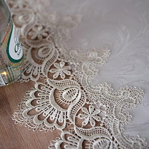 ARTABLE Stone Grey Lace Table Runner Macrame Dresser Scarf
