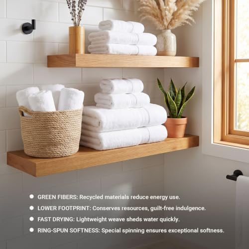 SUPERIOR Eco-Friendly Cotton 8-Piece Towel Set, Bathroom, Shower