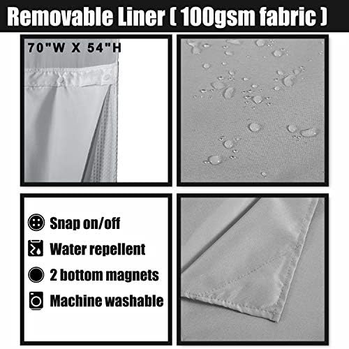 Barossa Design Cotton Waffle Weave Shower Curtain with Snap-in Liner