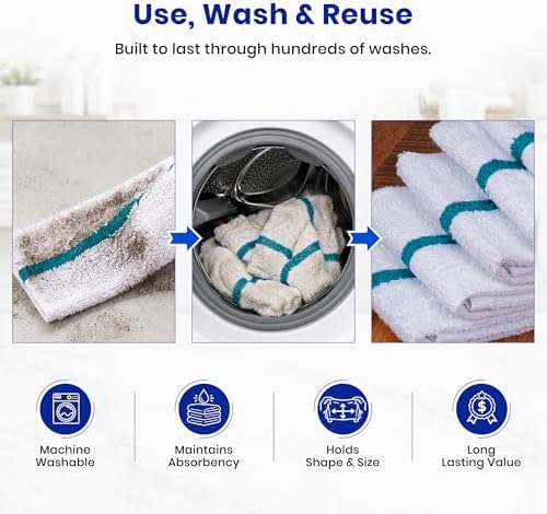Bar Mops Pack of 36 (14" x 19") - 100% Cotton Cleaning Rags for