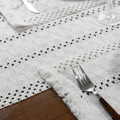 FunWheat Boho Cloth Placemats Set of 4 Farmhouse Natural Place Mats