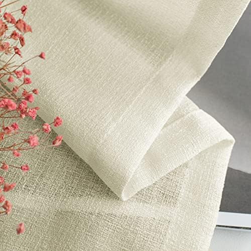 Melodieux Cream Yellow Semi Sheer Curtains 108 Inches Long for Living